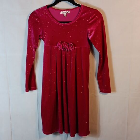 Speechless Fusha Velour Girl's Dress - Picture 1 of 8